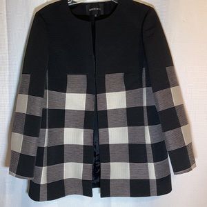 Layfayette 148 New York Size 12 Professional Black and Cream Checkered Jacket